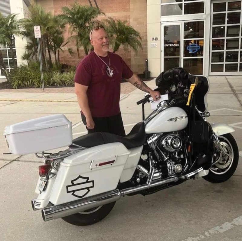 Scott Howell on his motorcycle